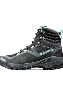 Fashion Mammut Schoen Sapuen High Gore-Tex Women Dark Steel-Neo Mint