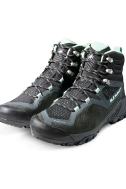 Fashion Mammut Schoen Sapuen High Gore-Tex Women Dark Steel-Neo Mint