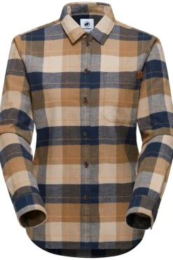 Best Mammut T-Shirt Trovat Longsleeve Shirt Women Navy Blue/Mustard