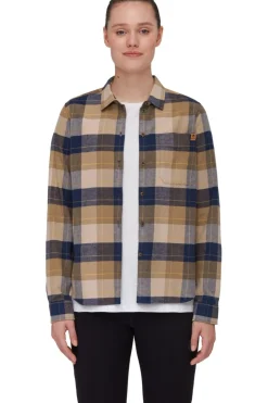 Best Mammut T-Shirt Trovat Longsleeve Shirt Women Navy Blue/Mustard