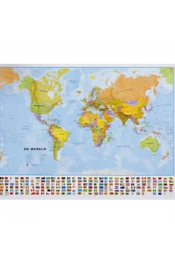 Wereld pol. plano gepl. mi-Maps International Hot
