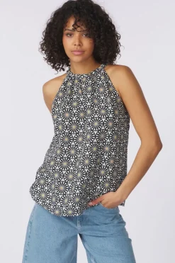 Blouse Woven Top, Flared Shape, Bow At Back, Print-Marc O'Polo Clearance