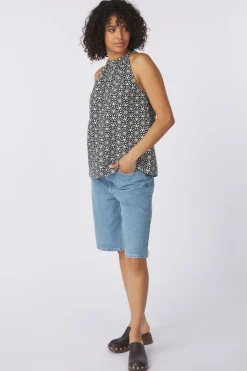 Blouse Woven Top, Flared Shape, Bow At Back, Print-Marc O'Polo Clearance