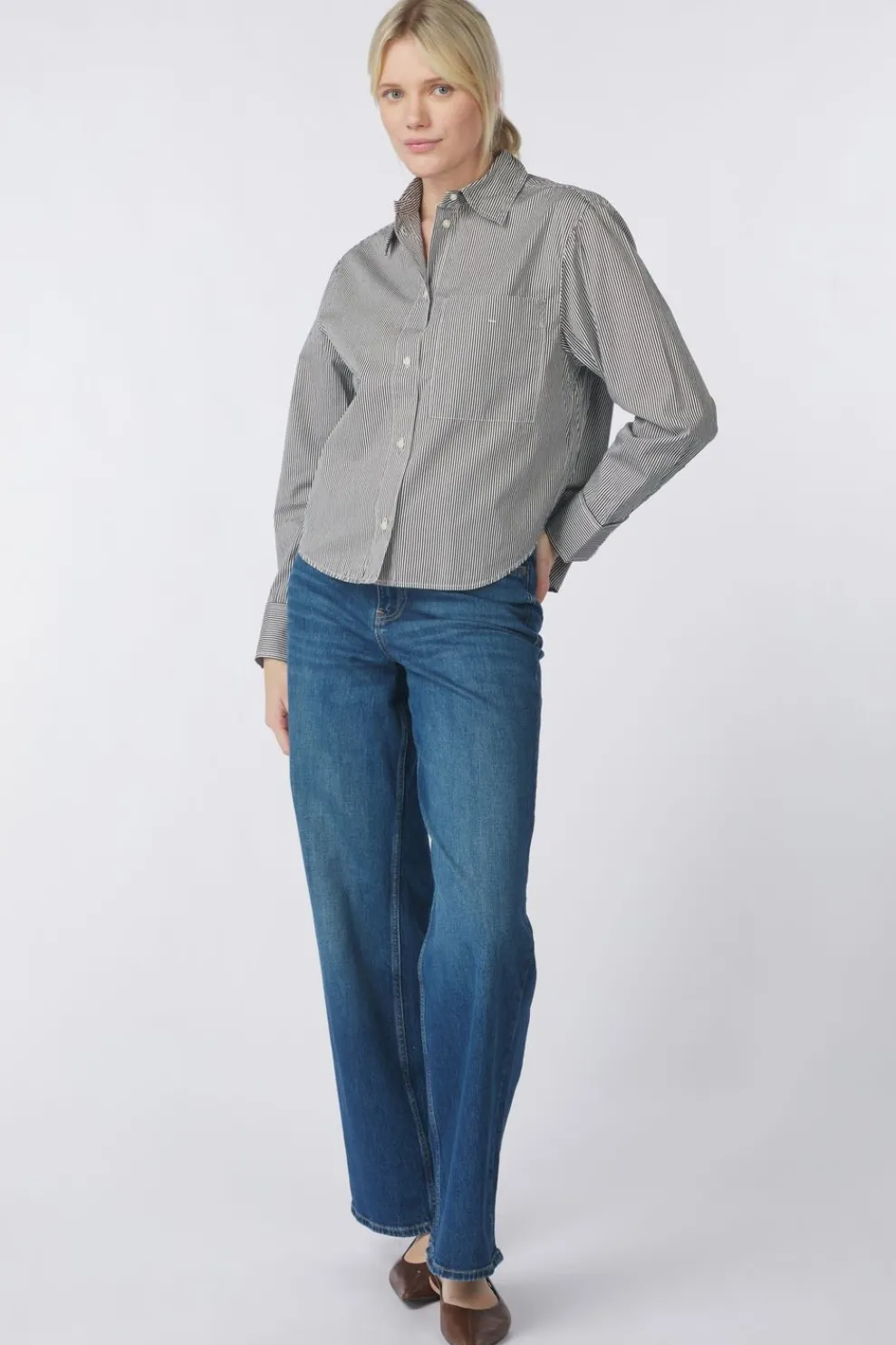 Online Marc O'Polo Hemd M00081342021 Medium Blue Denim