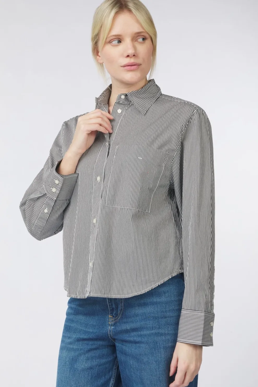 Online Marc O'Polo Hemd M00081342021 Medium Blue Denim