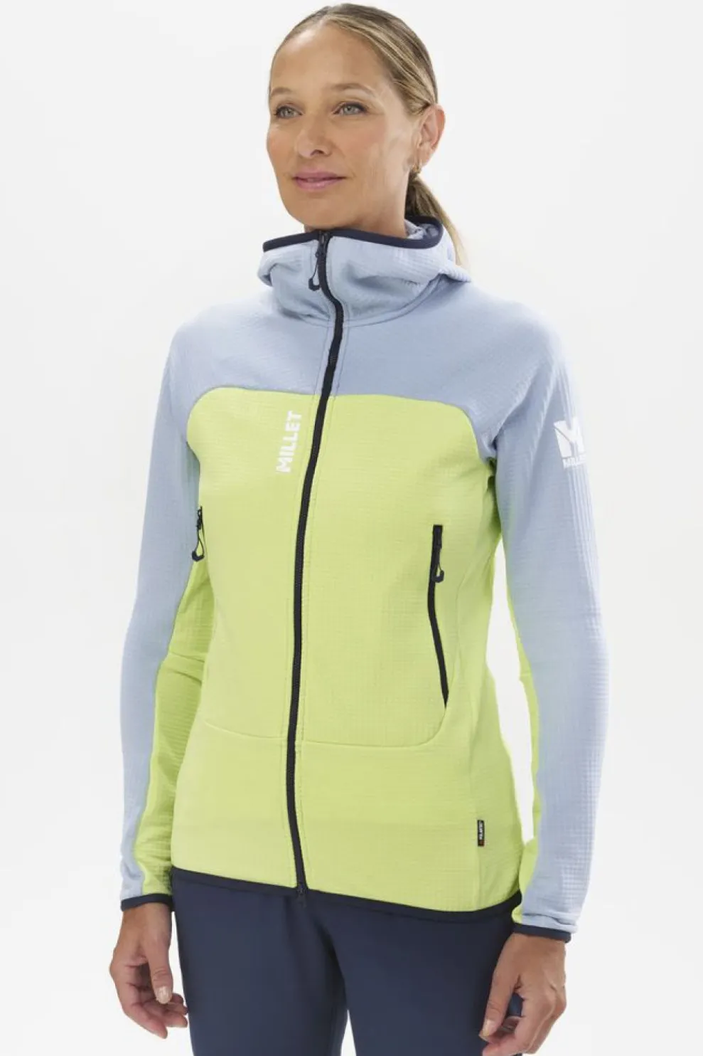 Online Millet Fleece Fusion Grid H W Lime Green/Light Grey