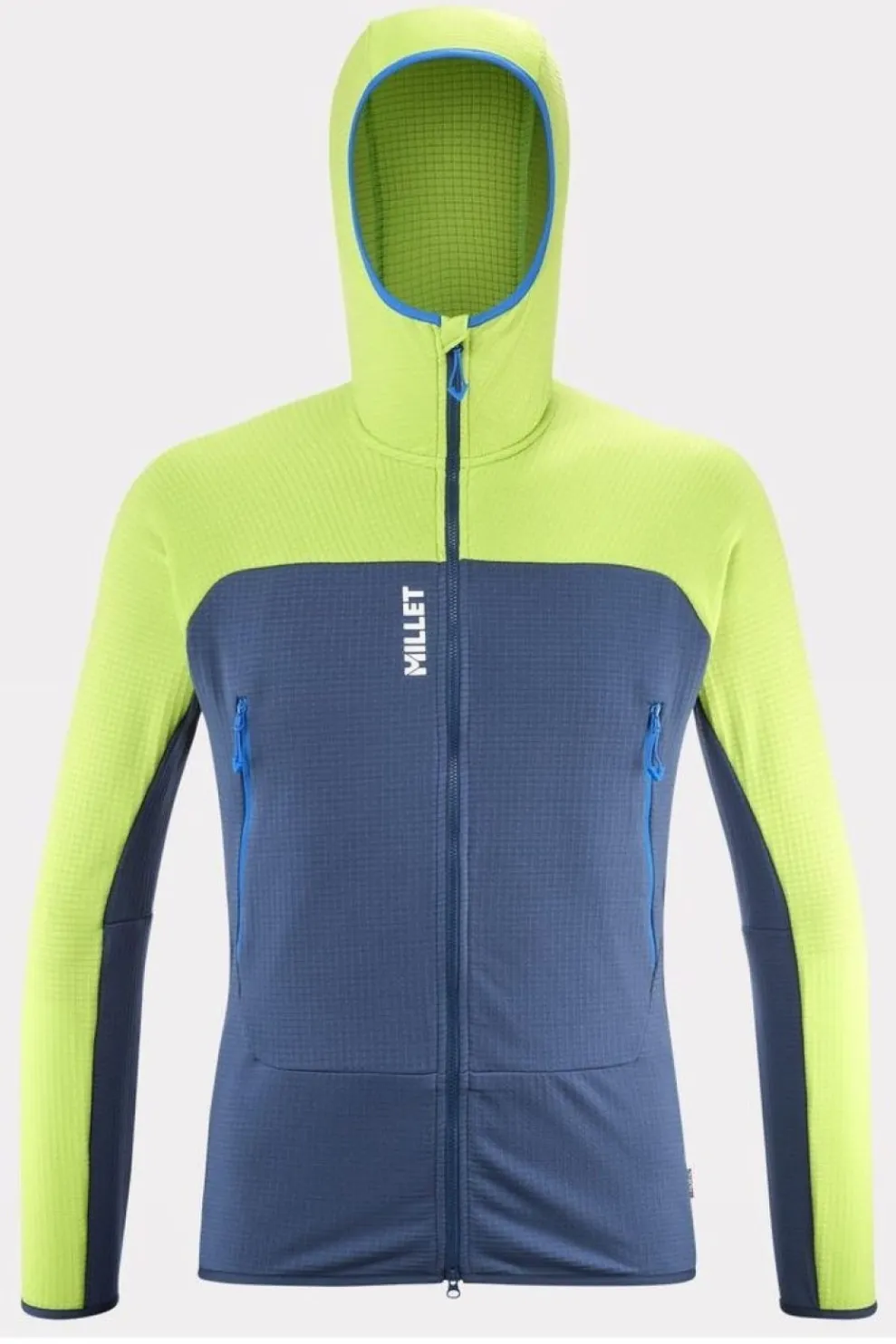 Clearance Millet Fleece Fusion Grid H Dark Blue/Lime Green