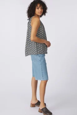 Best MSCH Copenhagen Short Mschelida Ada Denim Multi/White Cotton