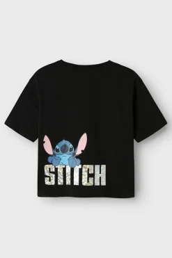 Sale Name It T-Shirt Nkfaceri Stitch Rlx Box Wdi Black