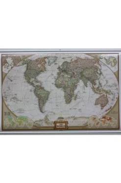 World pol. gepl. met latjes antiek ng-National Geographic Discount