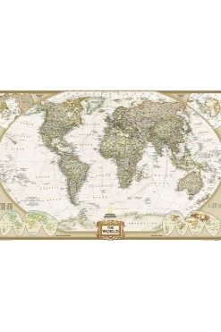 World pol. plano gepl. antiek groot ng-National Geographic Online