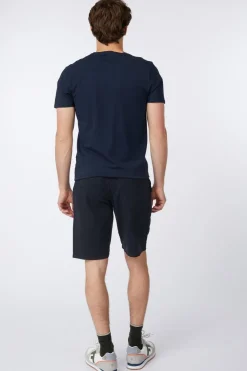 Discount No Excess Short Shorts With Linen Garment Dyed dark blue