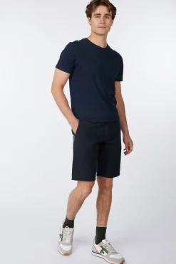 Discount No Excess Short Shorts With Linen Garment Dyed dark blue