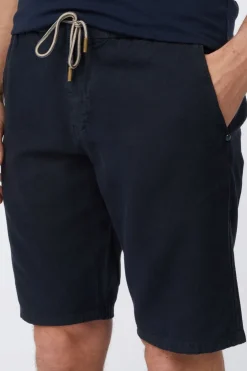 Discount No Excess Short Shorts With Linen Garment Dyed dark blue