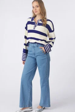 Outlet Numph Jeans Amber W. Buttons Long Blueprint