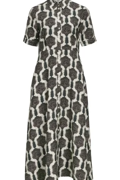 New Object Jurk Emmi 2/4 White Sand_Lilas+Seal Brown