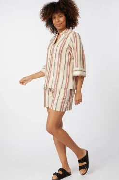 Online Object Short Karens Sandshell Stripes Multi