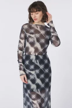 Online Object T-Shirt Montana Mesh Black Grey Check