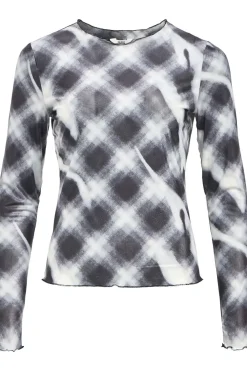 Online Object T-Shirt Montana Mesh Black Grey Check