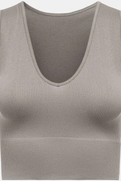 Online Only Play Sport Bh Onpjaia Life Vn Sl 2-Way Crop Seam Top Nacreous Cloud