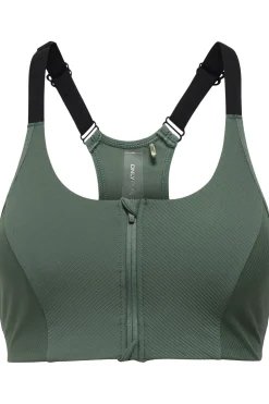 Clearance Only Play Sport Bh Onpjana-3 Zip Sports Bra Duck Green