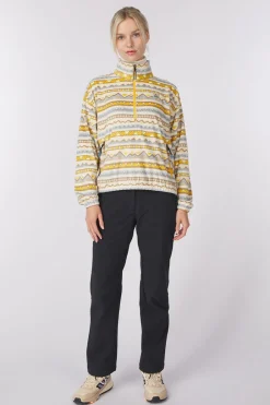 Hot Passenger Clothing ltd Fleece Ayla Recycled Polar 1/4 Zip Mountain Geo Birch
