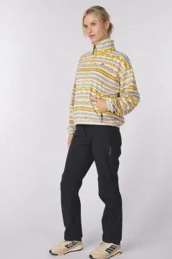 Hot Passenger Clothing ltd Fleece Ayla Recycled Polar 1/4 Zip Mountain Geo Birch