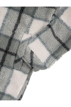 Discount Passenger Clothing ltd Fleece Cloudy Recycled Sherpa Longline Fleece Shirt Pistachio Check