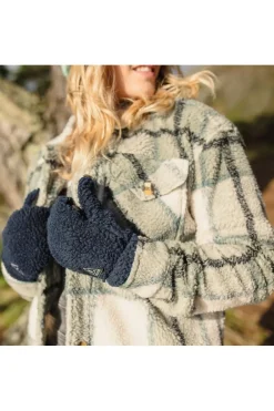 Discount Passenger Clothing ltd Fleece Cloudy Recycled Sherpa Longline Fleece Shirt Pistachio Check