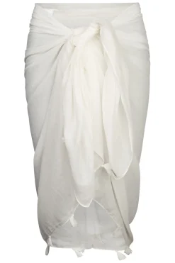 Online Pastunette Pareo Sarong With Tassels Off-White