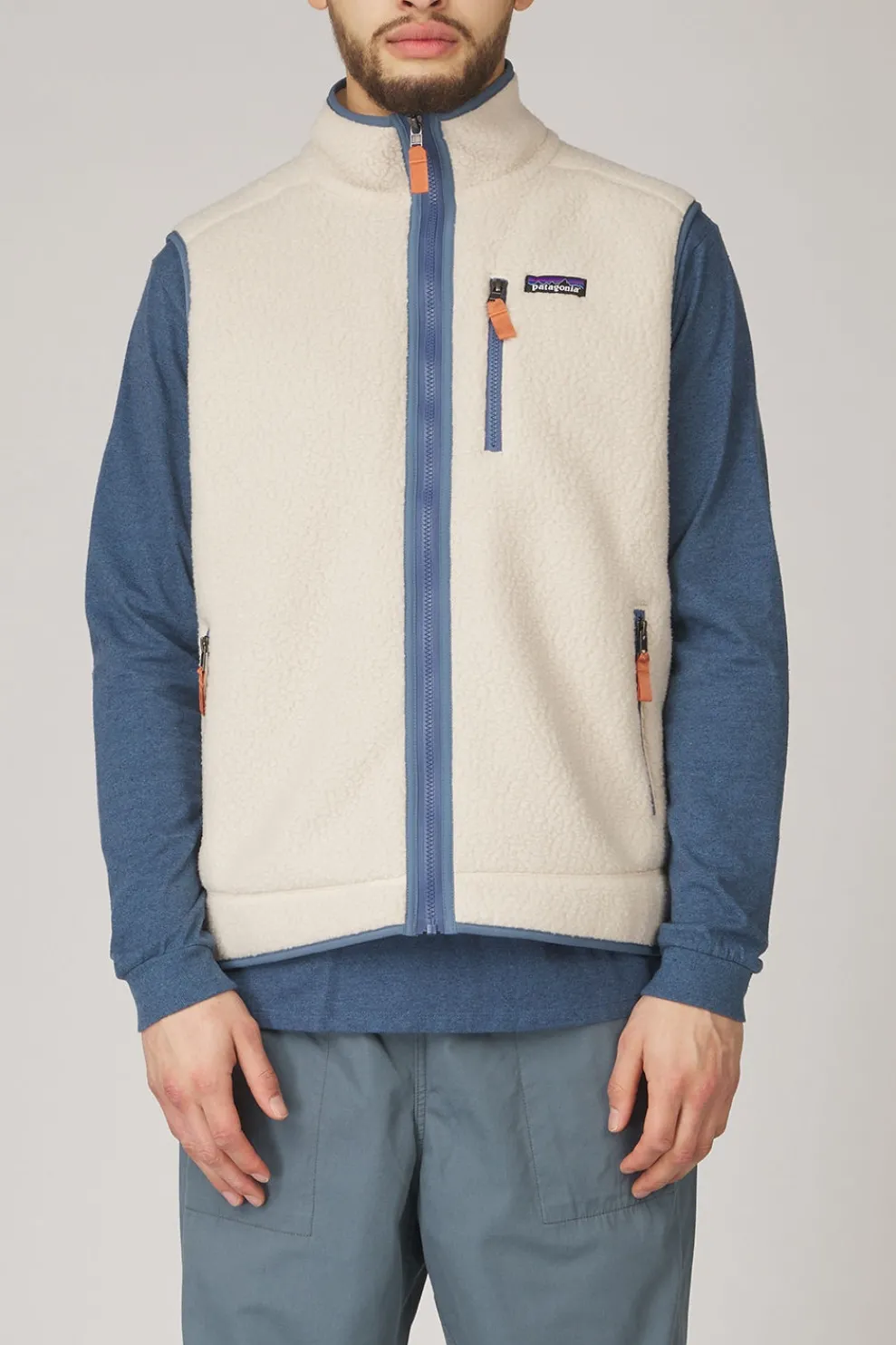 Discount Patagonia Bodywarmer Retro Pile Vest Dark Natural Utility Blue