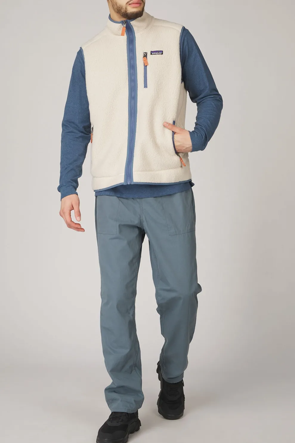 Discount Patagonia Bodywarmer Retro Pile Vest Dark Natural Utility Blue