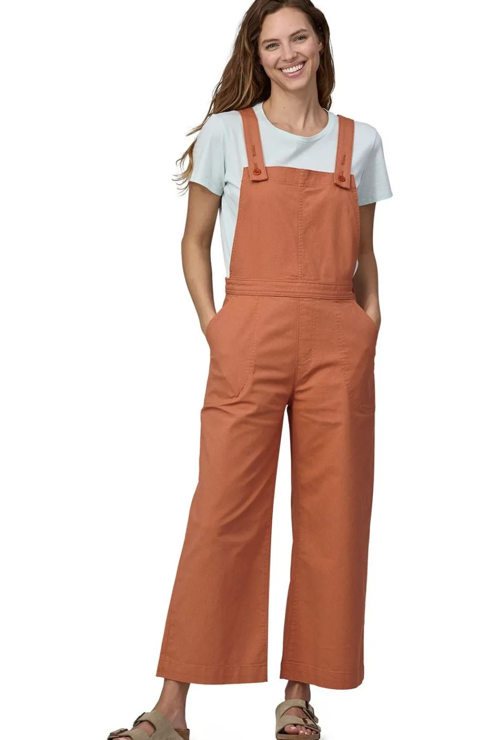 New Patagonia Broek Stand Up Cropped Overalls Sienna Clay