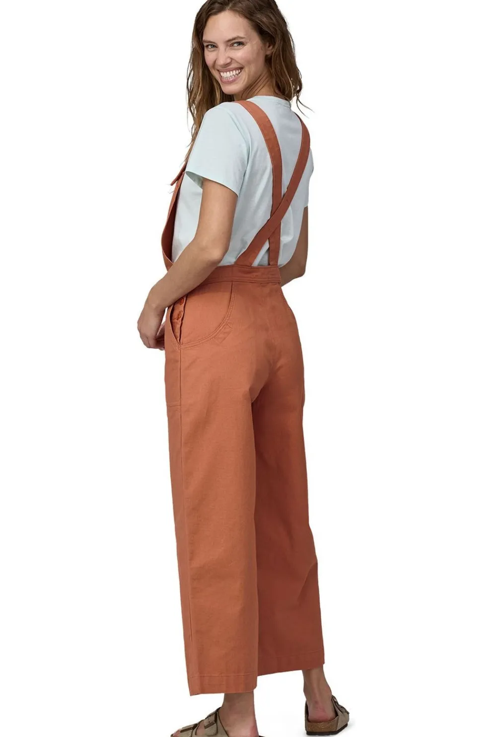 New Patagonia Broek Stand Up Cropped Overalls Sienna Clay