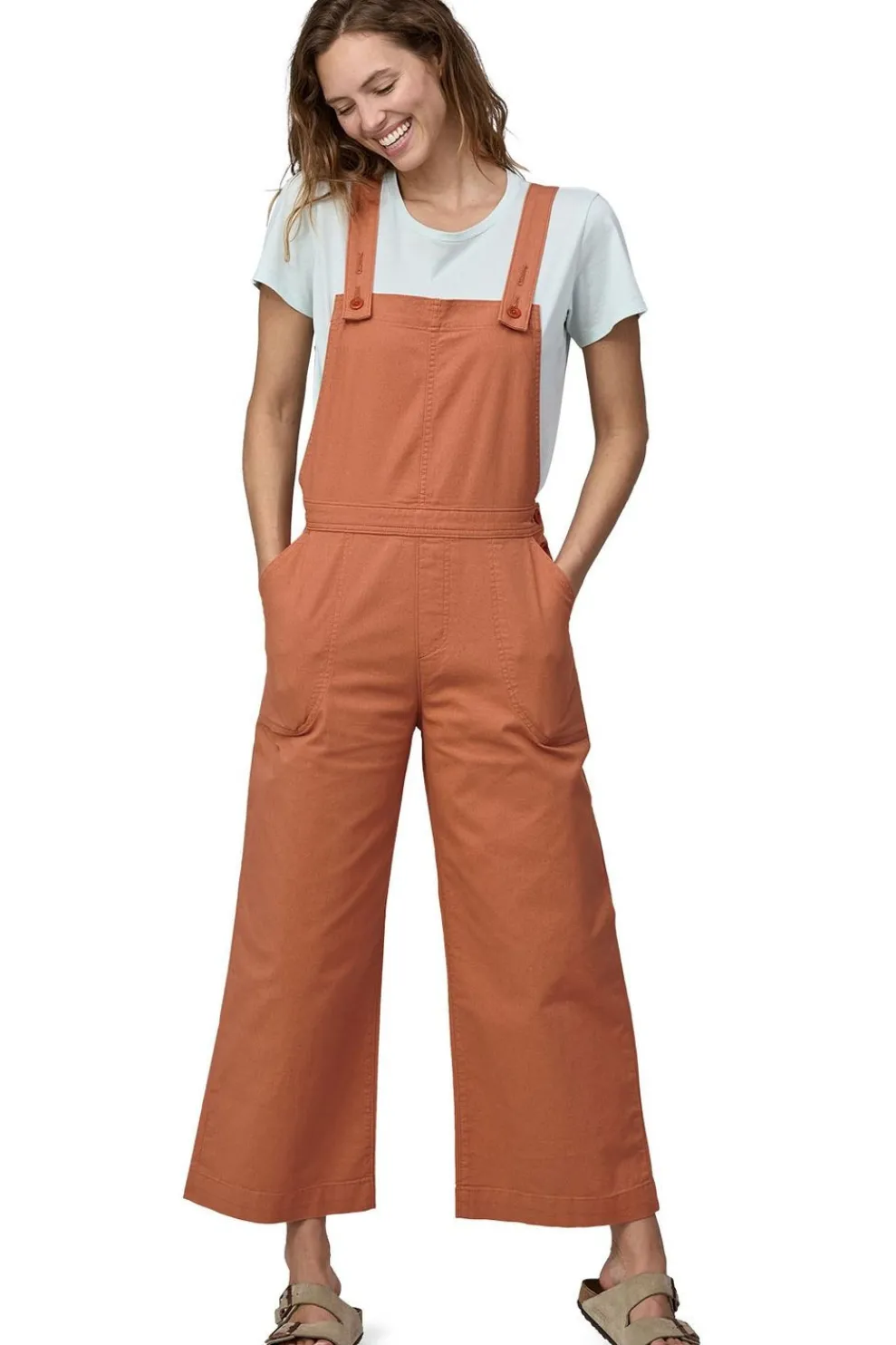 New Patagonia Broek Stand Up Cropped Overalls Sienna Clay