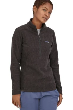 Fashion Patagonia Fleece R1 Air Zip Neck Black