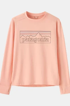 Online Patagonia T-Shirt K'S L/S Cap Sw T-Shirt P-6 Outline: Sunlit Pink
