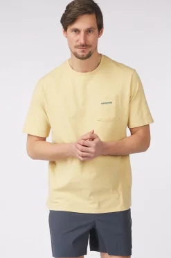 Best Patagonia T-Shirt M'S Boardshort Logo Organic Pocket Beeswax Tan