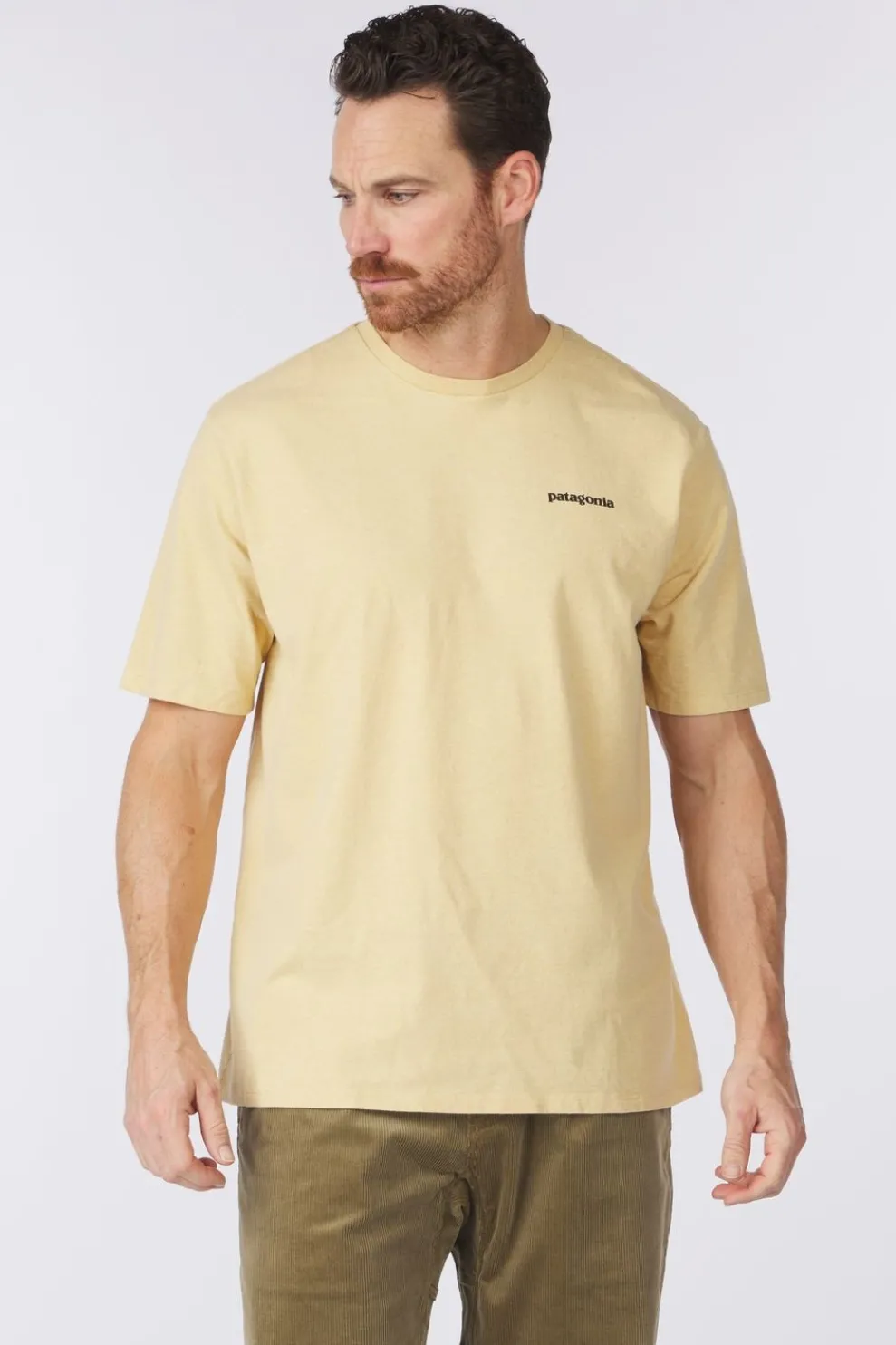 Clearance Patagonia T-Shirt P6 Logo Responsibilitee Beeswax Tan