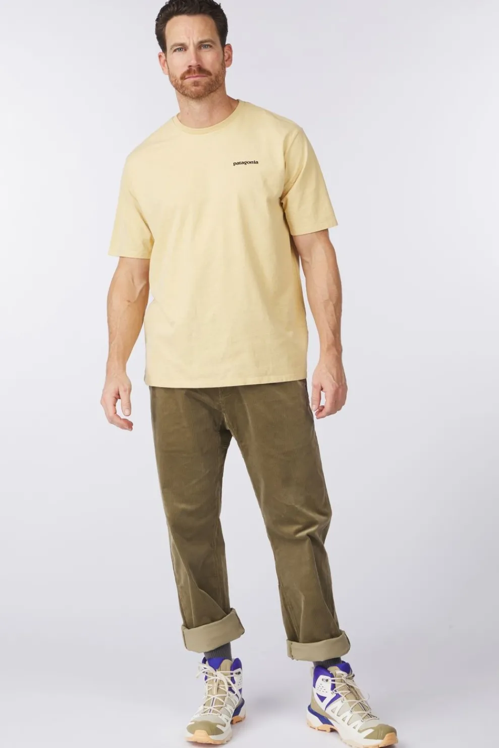 Clearance Patagonia T-Shirt P6 Logo Responsibilitee Beeswax Tan