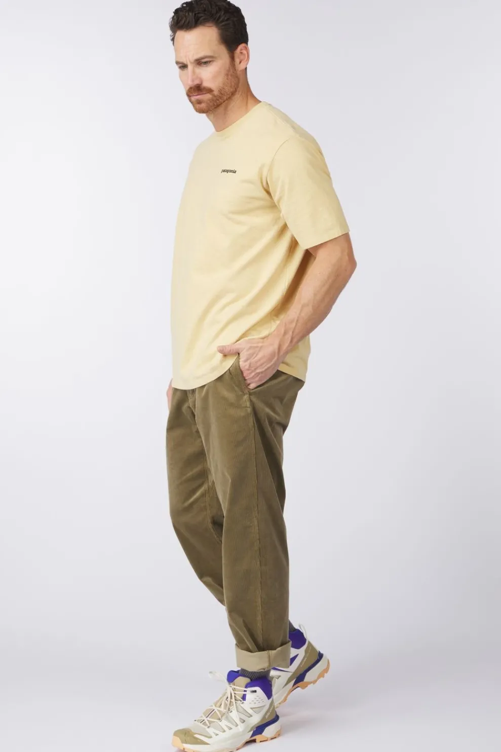 Clearance Patagonia T-Shirt P6 Logo Responsibilitee Beeswax Tan