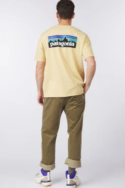 Clearance Patagonia T-Shirt P6 Logo Responsibilitee Beeswax Tan