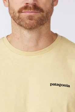 Clearance Patagonia T-Shirt P6 Logo Responsibilitee Beeswax Tan