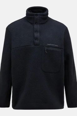 Hot Peak Performance Fleece M Fleece Snap T-Neck Black