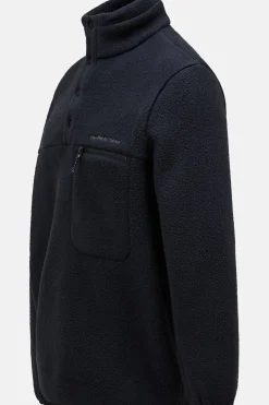 Hot Peak Performance Fleece M Fleece Snap T-Neck Black