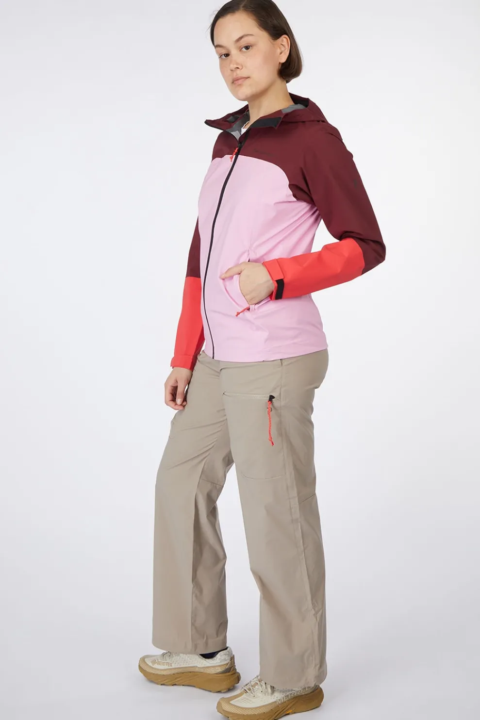 Hot Peak Performance Regenjas W Trail Hipe Shell Jacket Obscure/Morning Dew/Brilliant Red