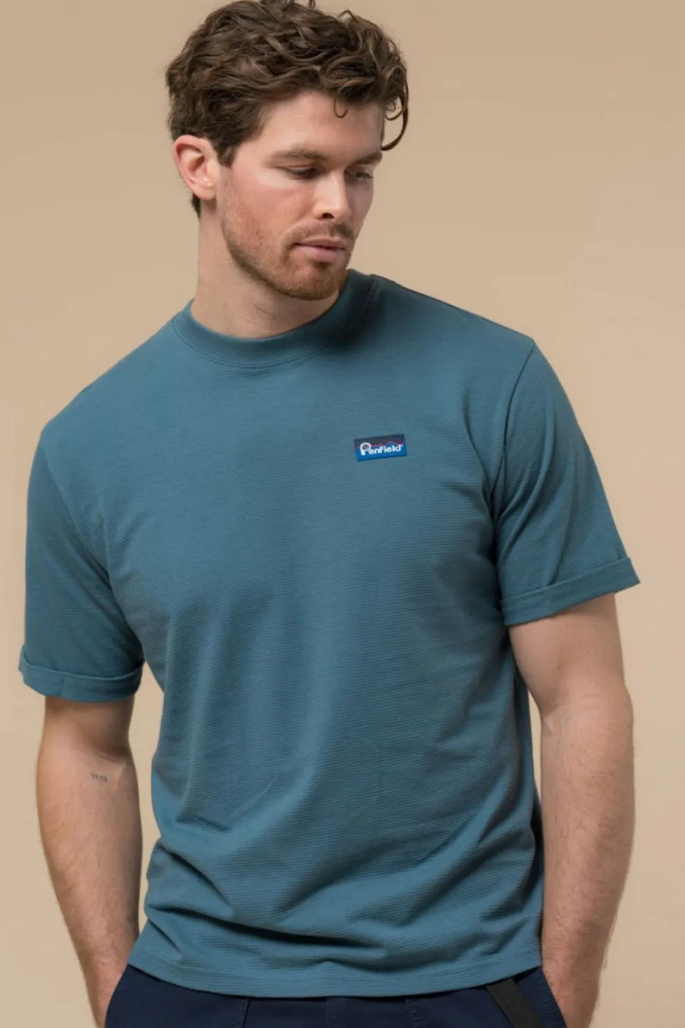 Fashion Penfield T-Shirt Ripple Textured Jersey S/S T-Shirt Blue Fusion