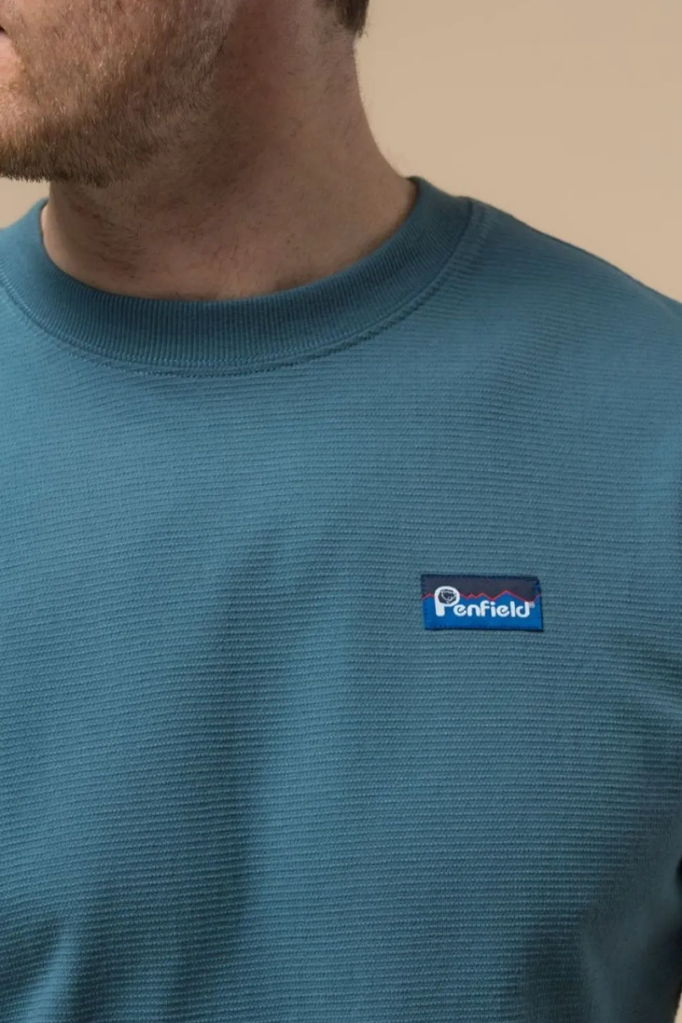 Fashion Penfield T-Shirt Ripple Textured Jersey S/S T-Shirt Blue Fusion