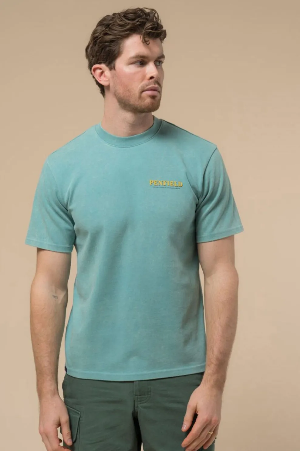 Discount Penfield T-Shirt Whale Scene Back Graphic S/S T-Shirt Dusty Turquoise