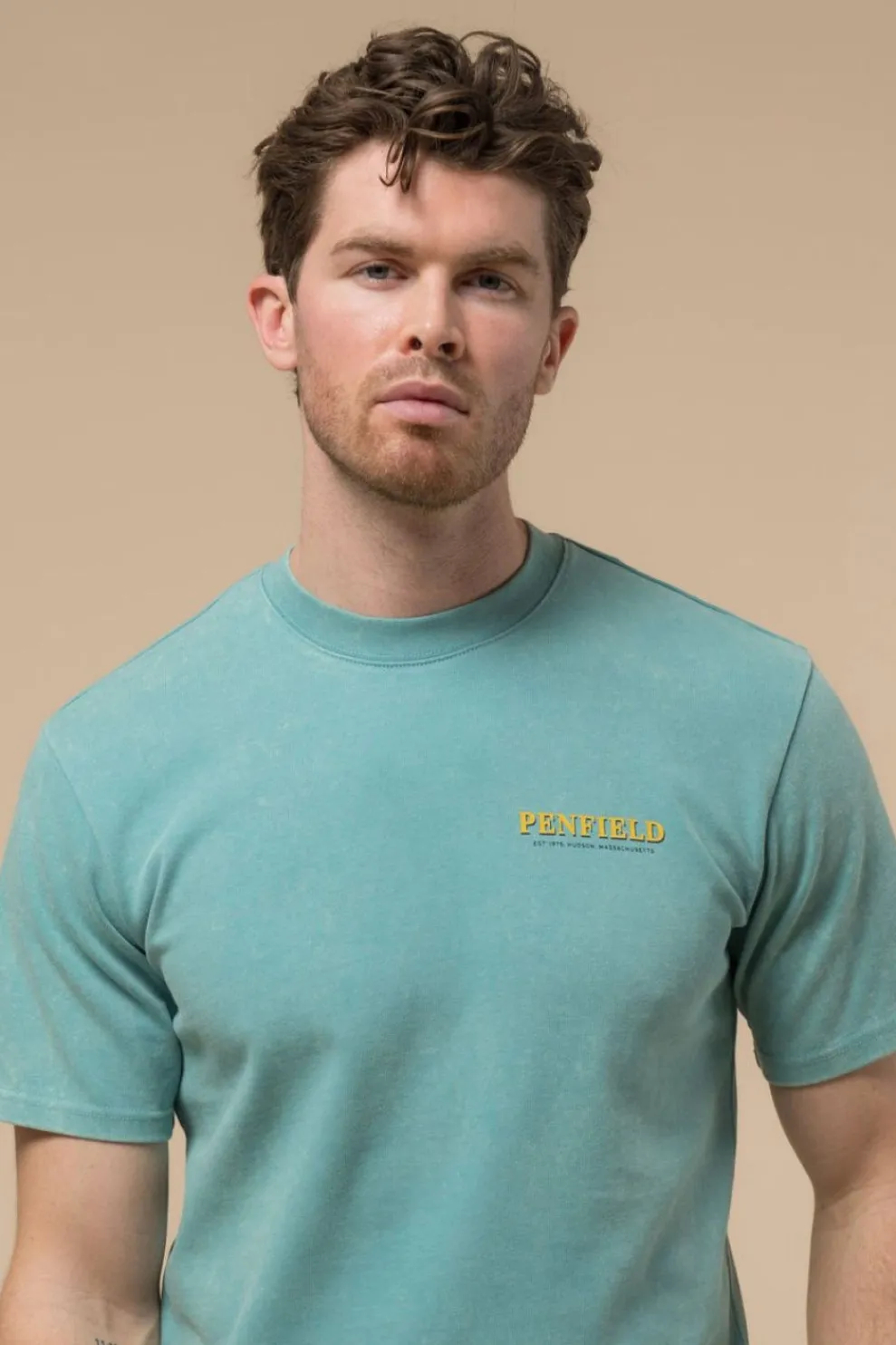 Discount Penfield T-Shirt Whale Scene Back Graphic S/S T-Shirt Dusty Turquoise